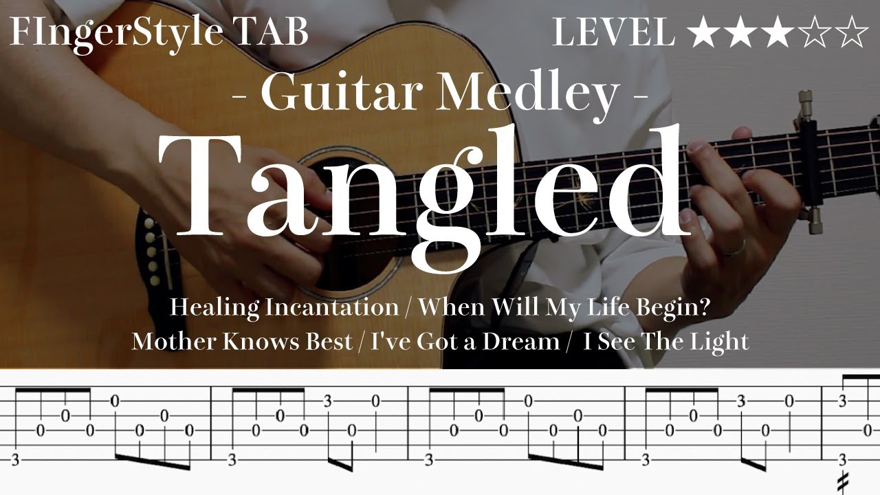 ugTzegYra3U-maxresdefault 【tangled guitar medley / 塔の上のラプンツェル / メドレー】ソロギター楽譜(TAB譜付き)- Yazawa masaki 矢澤 正樹