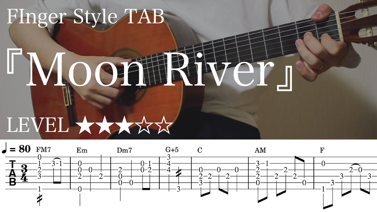 zWuQHRRL5rY-maxresdefault 【Moon River / ティファニーで朝食を】ソロギター楽譜(TAB譜付き)- Yazawa masaki 矢澤 正樹