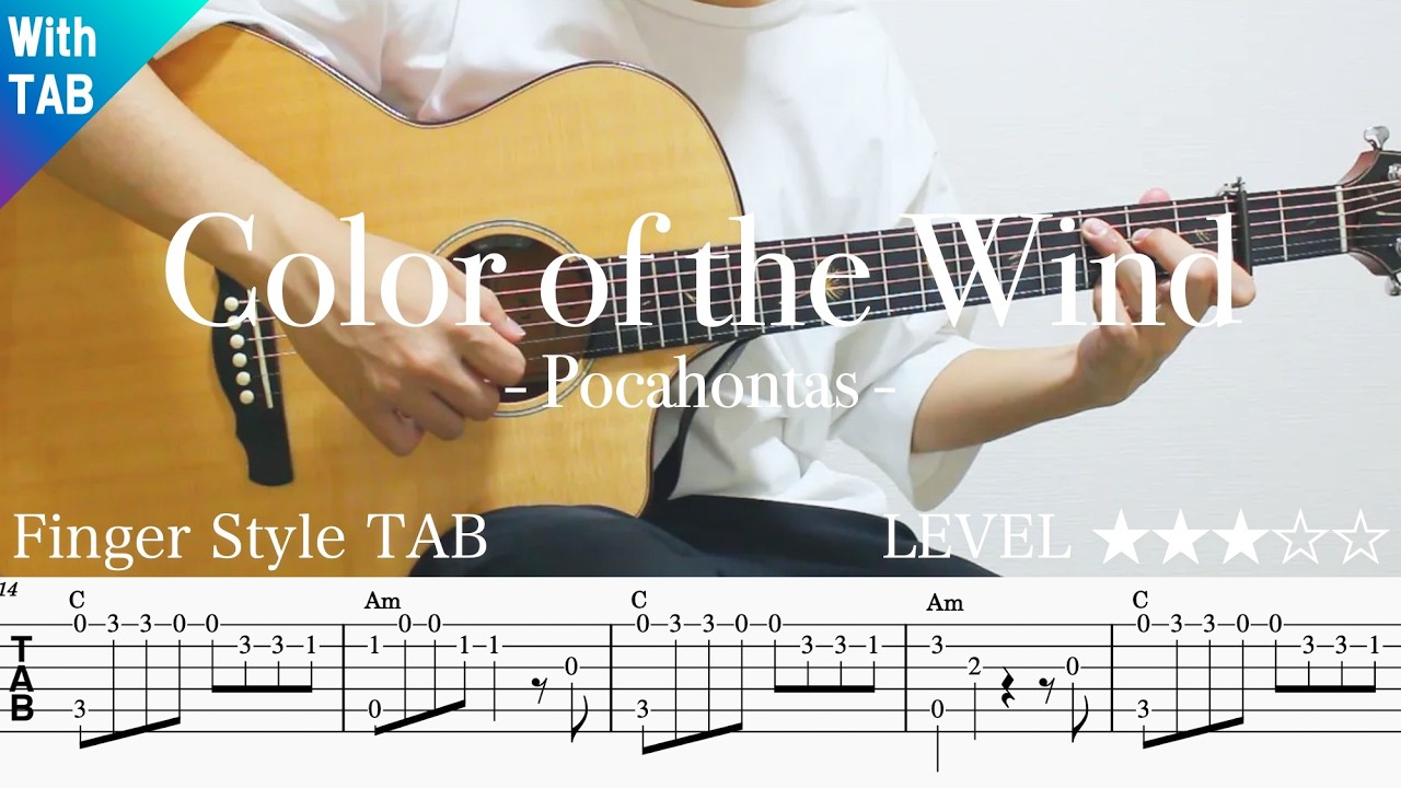 zdU2T1Tn_ug-maxresdefault 【Color of the Wind / Pocahonta・カラーオブザウィンド・ポカホンタス】ソロギター楽譜(TAB譜付き)- Yazawa masaki 矢澤 正樹
